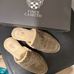 Vince Camuto Men's Tan Loafers with Studded Detail